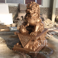 Classic Design Chinese Bronze Foo Dog Statue